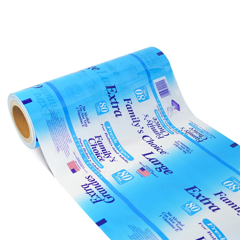 Rouleau de film d'emballage de lingettes humides